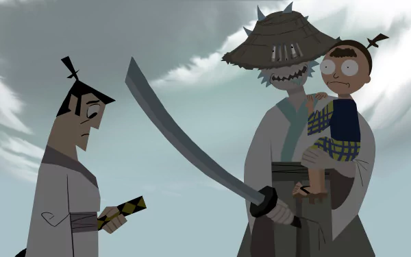 Samurai Jack Rick and Morty Rick Sanchez Morty Smith Jack (Samurai Jack) TV Show crossover HD Desktop Wallpaper | Background Image