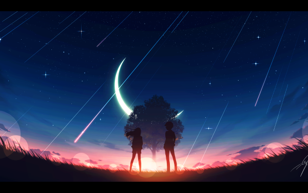 Anime Girl Sky Starry Sky HD Wallpaper | Background Image