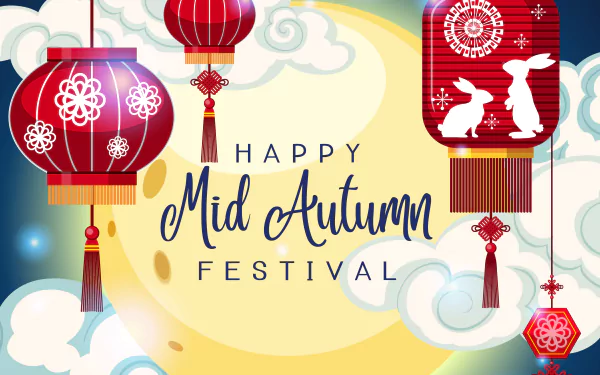 Moon Festival holiday Mid-Autumn Festival HD Desktop Wallpaper | Background Image