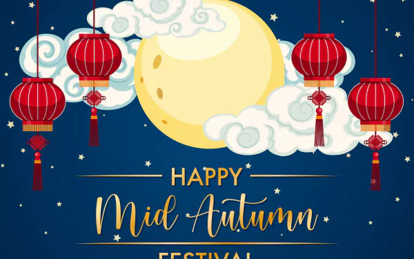 Moon Festival holiday Mid-Autumn Festival HD Desktop Wallpaper | Background Image