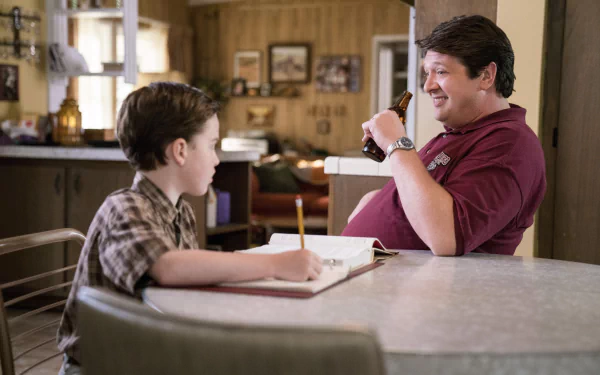 George Cooper Lance Barber Sheldon Cooper Iain Armitage TV Show Young Sheldon HD Desktop Wallpaper | Background Image