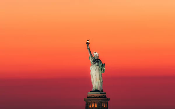  Statue of Liberty at sunset by Oleg Chursin