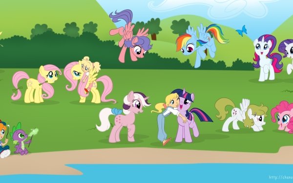 TV Show My Little Pony: Friendship is Magic My Little Pony Twilight Sparkle Fluttershy Applejack Rainbow Dash Rarity Spike Pinkie Pie Twilight Surprise Sparkler Firefly Posey HD Wallpaper | Background Image