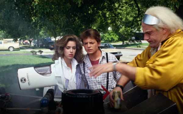 Dr. Emmett Brown Christopher Lloyd Michael J. Fox Marty McFly movie Back To The Future HD Desktop Wallpaper | Background Image