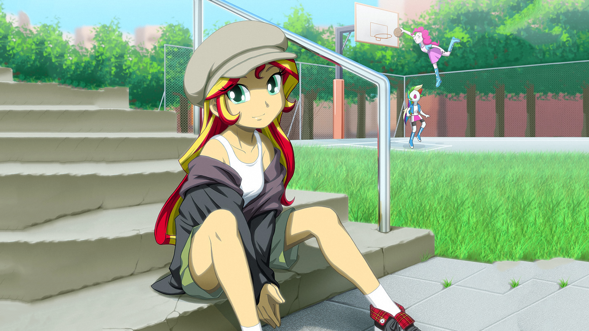 Download Pinkie Pie Rainbow Dash Sunset Shimmer TV Show My Little Pony: Equestria Girls HD Wallpaper by uotapo