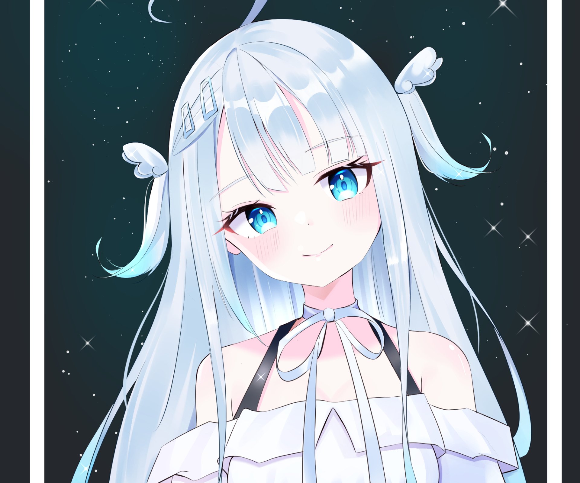 Download Blue Eyes Amatsuka Uto Anime Virtual Youtuber HD Wallpaper