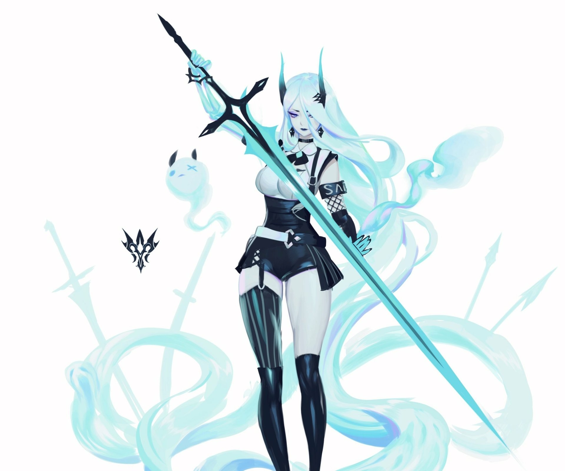 Download Long Hair Sword Fantasy Woman Warrior HD Wallpaper by Zeronis ...