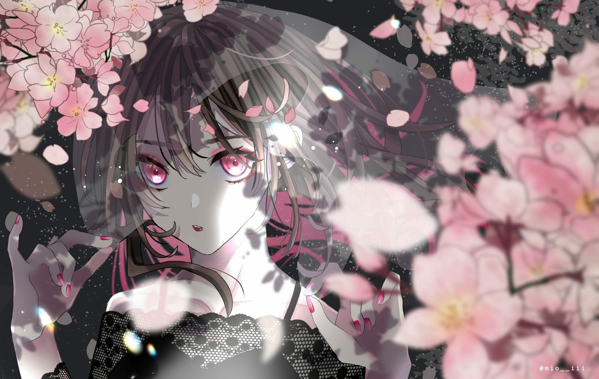 4K Ultra HD Anime Girl Amidst Blooming Cherry Blossoms | 4096x2594 ...