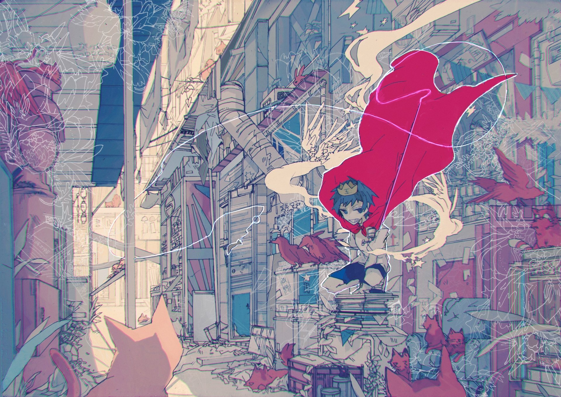 Download Alley Cat Anime Boy Anime Boy Anime Cat 4k Ultra HD Wallpaper