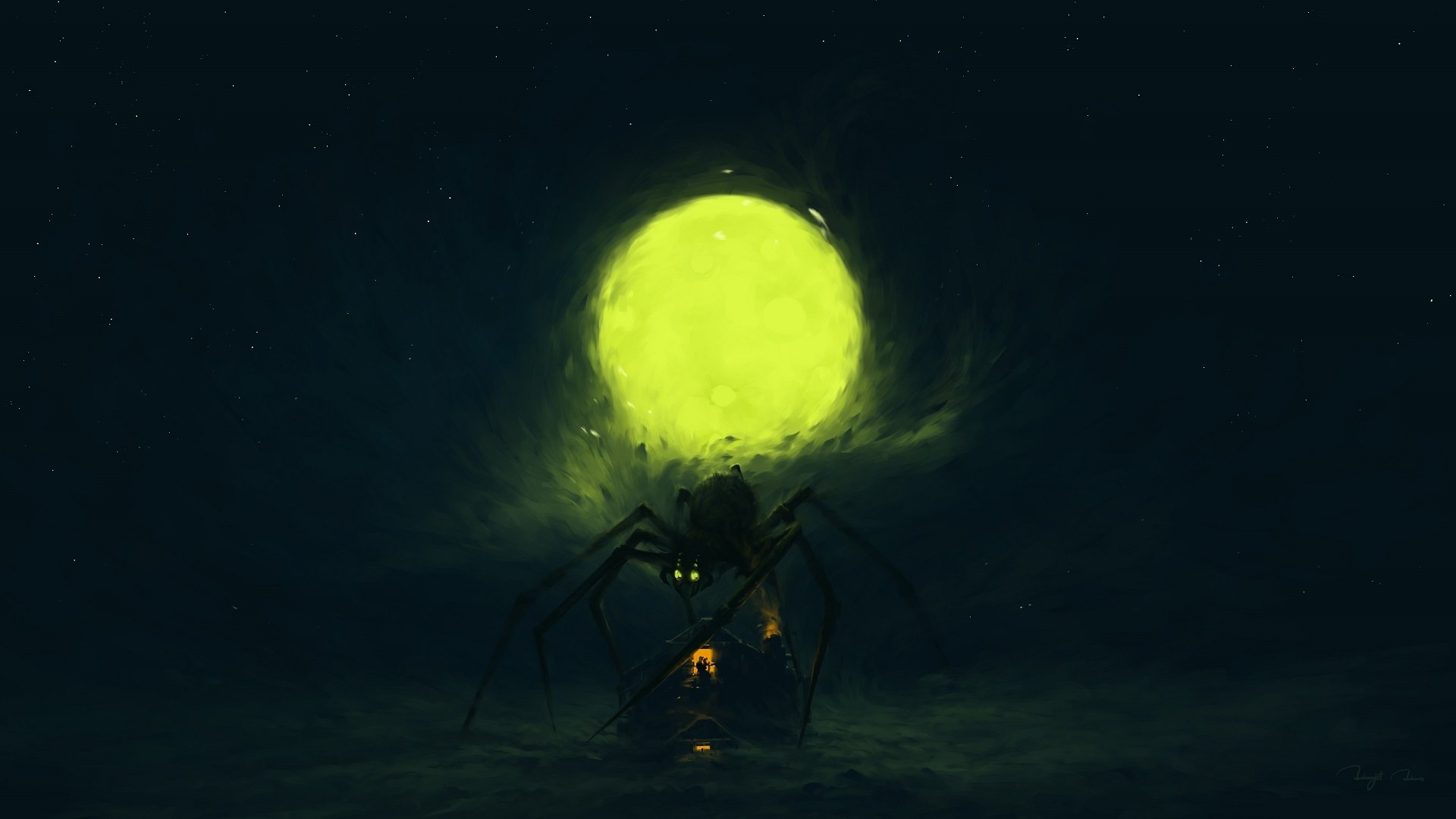 Download Spider Arachnophobia Dark Artistic HD Wallpaper by BisBiswas