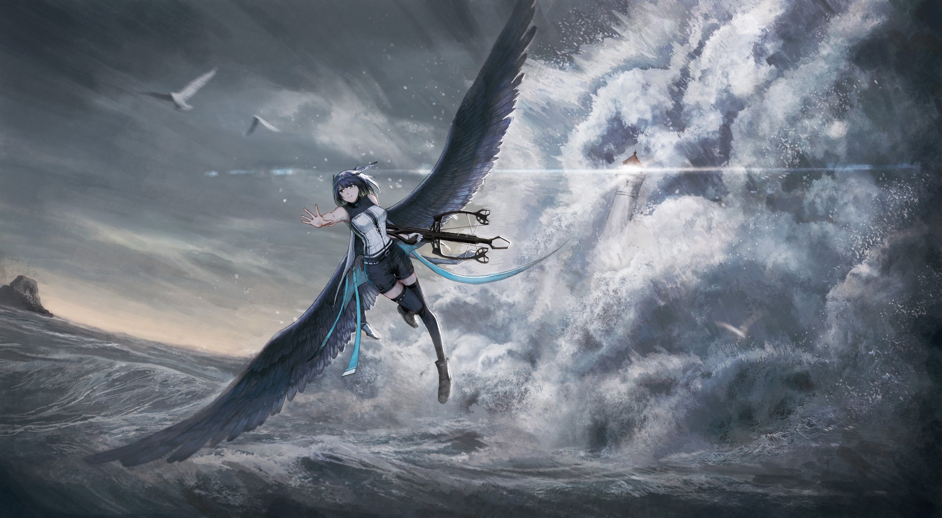 Download Greythroat (Arknights) Angel Video Game Arknights 4k Ultra HD Wallpaper