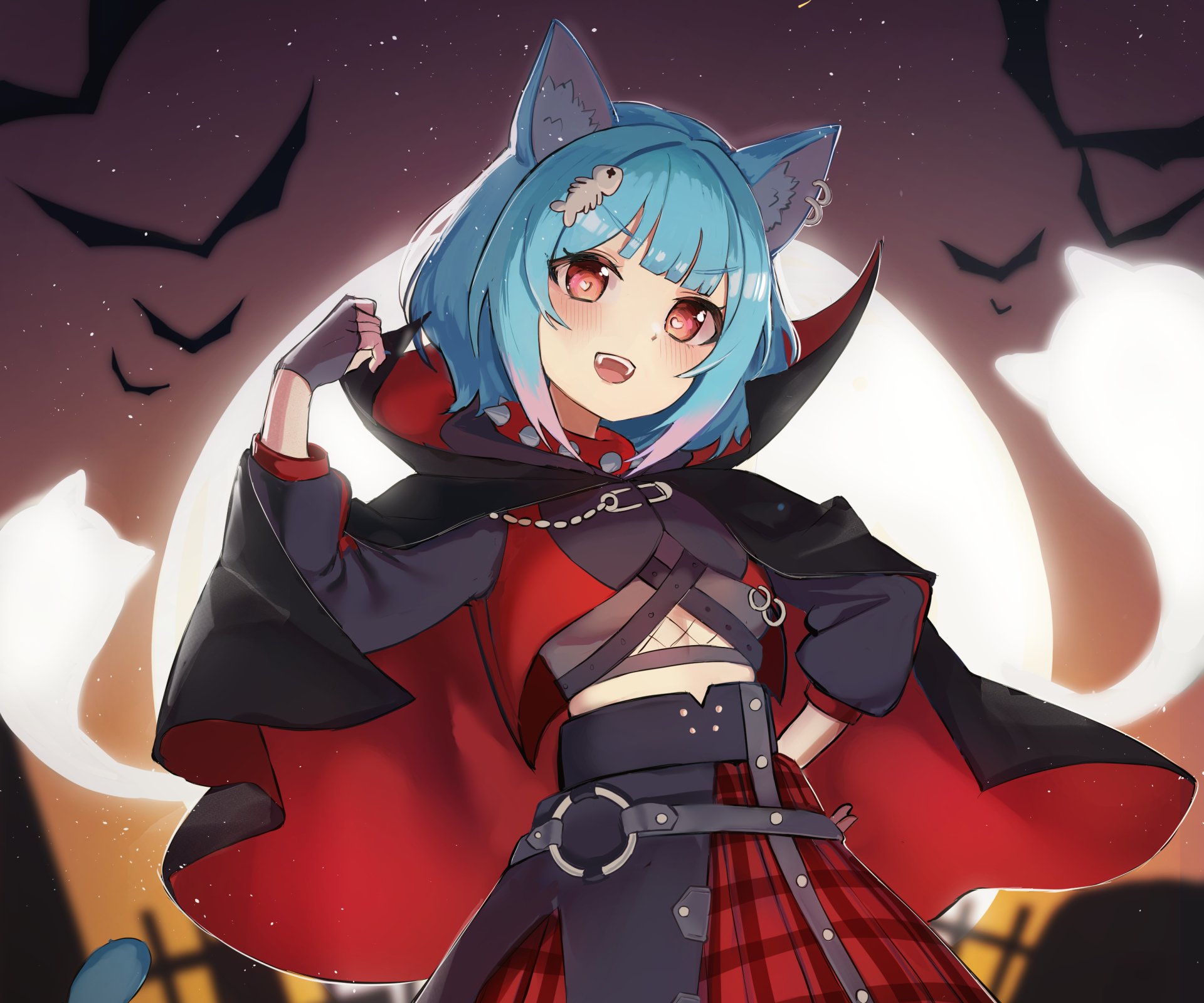 Download Blue Hair Anime Girl Anime Girl Aqua Hair HD Wallpaper