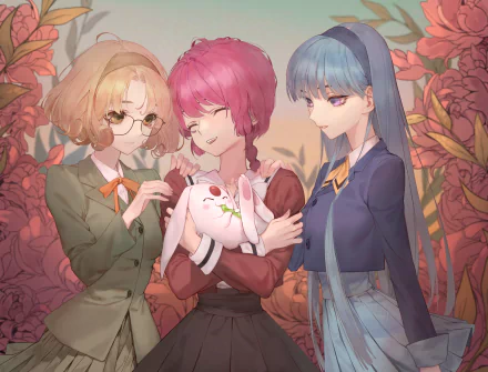 Hikaru Shidou Umi Ryuuzaki Mokona Modoki Fuu Hououji Anime Magic Knight Rayearth HD Desktop Wallpaper | Background Image