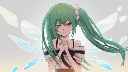 green hair Hatsune Miku Anime Vocaloid HD Desktop Wallpaper | Background Image