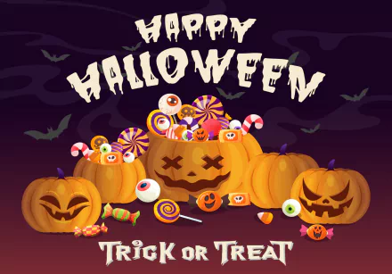 trick or treat Happy Halloween jack-o'-lantern holiday halloween HD Desktop Wallpaper | Background Image