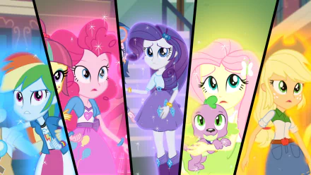 Indigo Zap Sour Sweet (My Little Pony) Applejack (My Little Pony) Rainbow Dash Spike (My Little Pony) Fluttershy (My Little Pony) Pinkie Pie Rarity (My Little Pony) movie My Little Pony: Equestria Girls - Friendship Games HD Desktop Wallpaper | Background Image