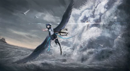 Greythroat (Arknights) angel video game Arknights HD Desktop Wallpaper | Background Image