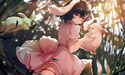 rabbit animal ears Tewi Inaba Anime Touhou HD Desktop Wallpaper | Background Image