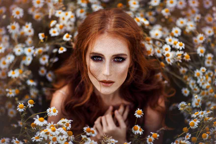 redhead freckles woman model HD Desktop Wallpaper | Background Image