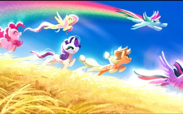 Movie My Little Pony: A New Generation My Little Pony Twilight Sparkle Applejack Rarity Fluttershy Rainbow Dash Pinkie Pie HD Wallpaper | Background Image