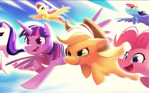 Movie My Little Pony: A New Generation My Little Pony Twilight Sparkle Applejack Pinkie Pie Rarity Rainbow Dash Fluttershy HD Wallpaper | Background Image
