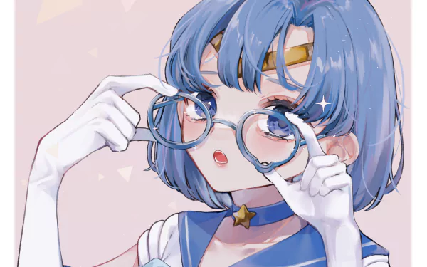 glasses Sailor Mercury Ami Mizuno Anime Sailor Moon HD Desktop Wallpaper | Background Image
