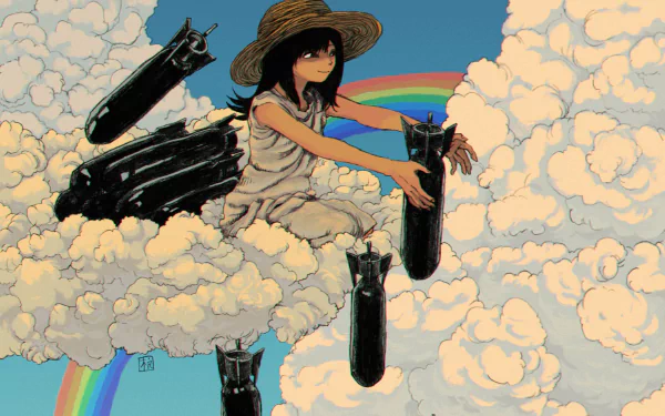 bomb cloud Anime girl anime girl HD Desktop Wallpaper | Background Image