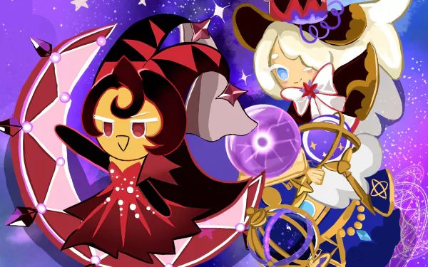 Moonlight Cookie (Cookie Run) Cream Puff Cookie (Cookie Run) video game Cookie Run: OvenBreak HD Desktop Wallpaper | Background Image