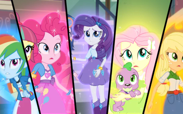 Indigo Zap Sour Sweet (My Little Pony) Applejack (My Little Pony) Rainbow Dash Spike (My Little Pony) Fluttershy (My Little Pony) Pinkie Pie Rarity (My Little Pony) movie My Little Pony: Equestria Girls - Friendship Games HD Desktop Wallpaper | Background Image