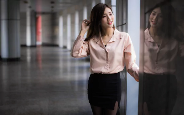 model reflection woman asian HD Desktop Wallpaper | Background Image