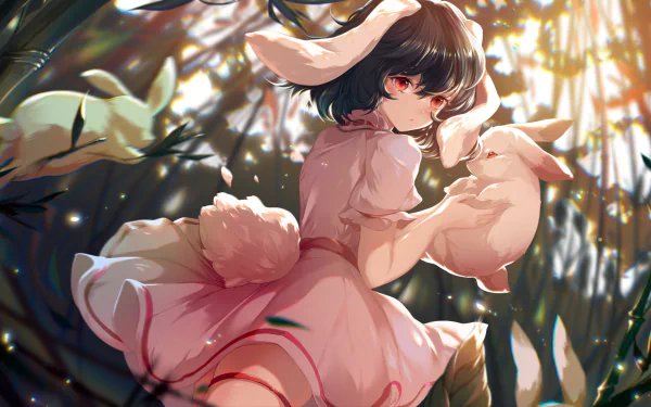rabbit animal ears Tewi Inaba Anime Touhou HD Desktop Wallpaper | Background Image
