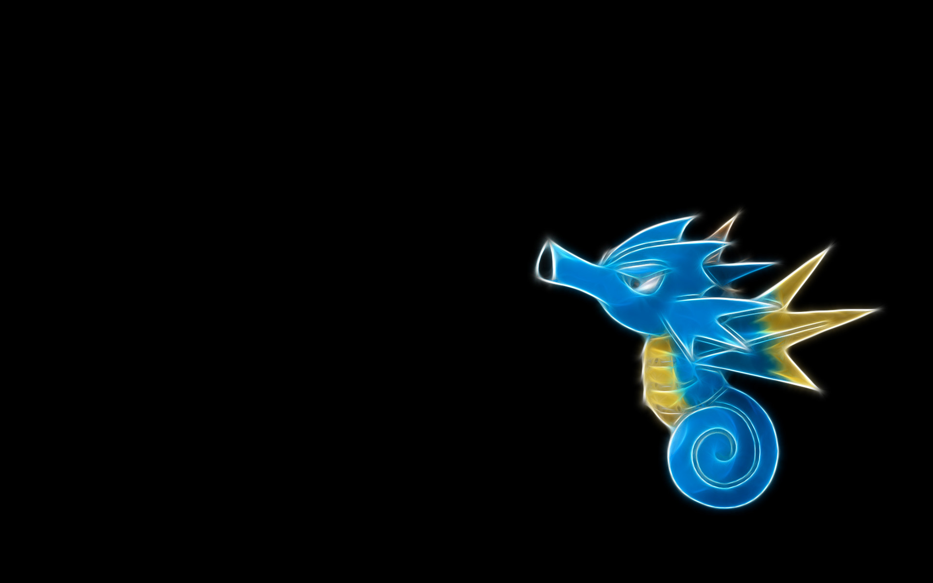 Seadra, a majestic water Pokémon from the popular Pokémon anime, swims gracefully amidst a mesmerizing backdrop.