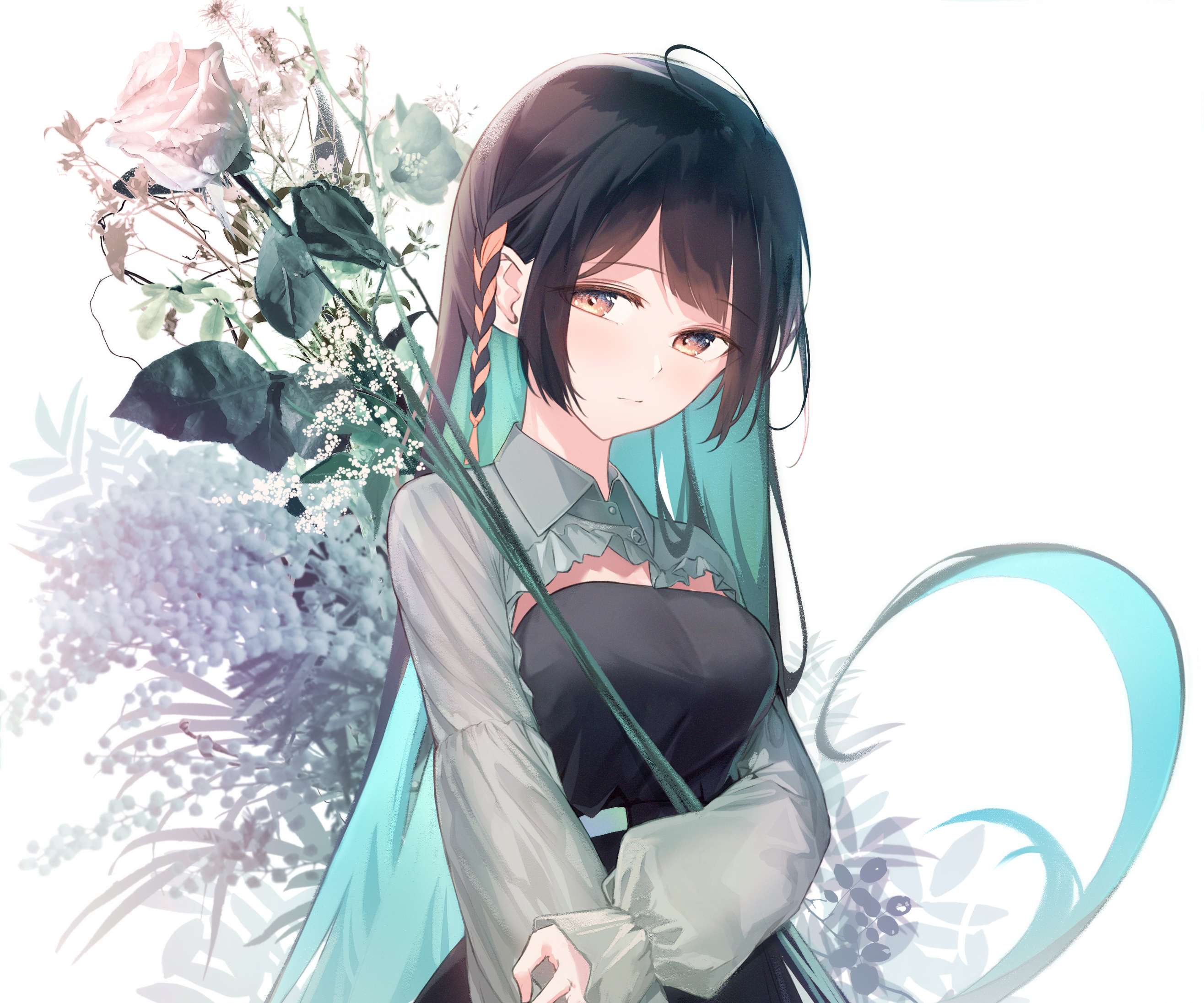 Anime girl with black dress Wallpaper 4k Ultra HD ID:3726