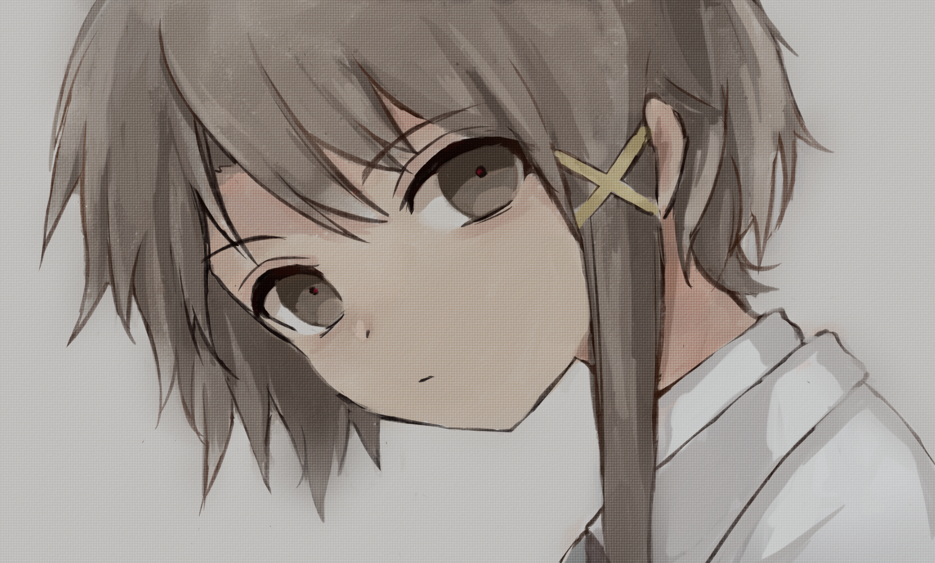 HD anime desktop wallpaper featuring Lain Iwakura from Serial Experiments Lain, depicted with soft colors and a thoughtful expression.