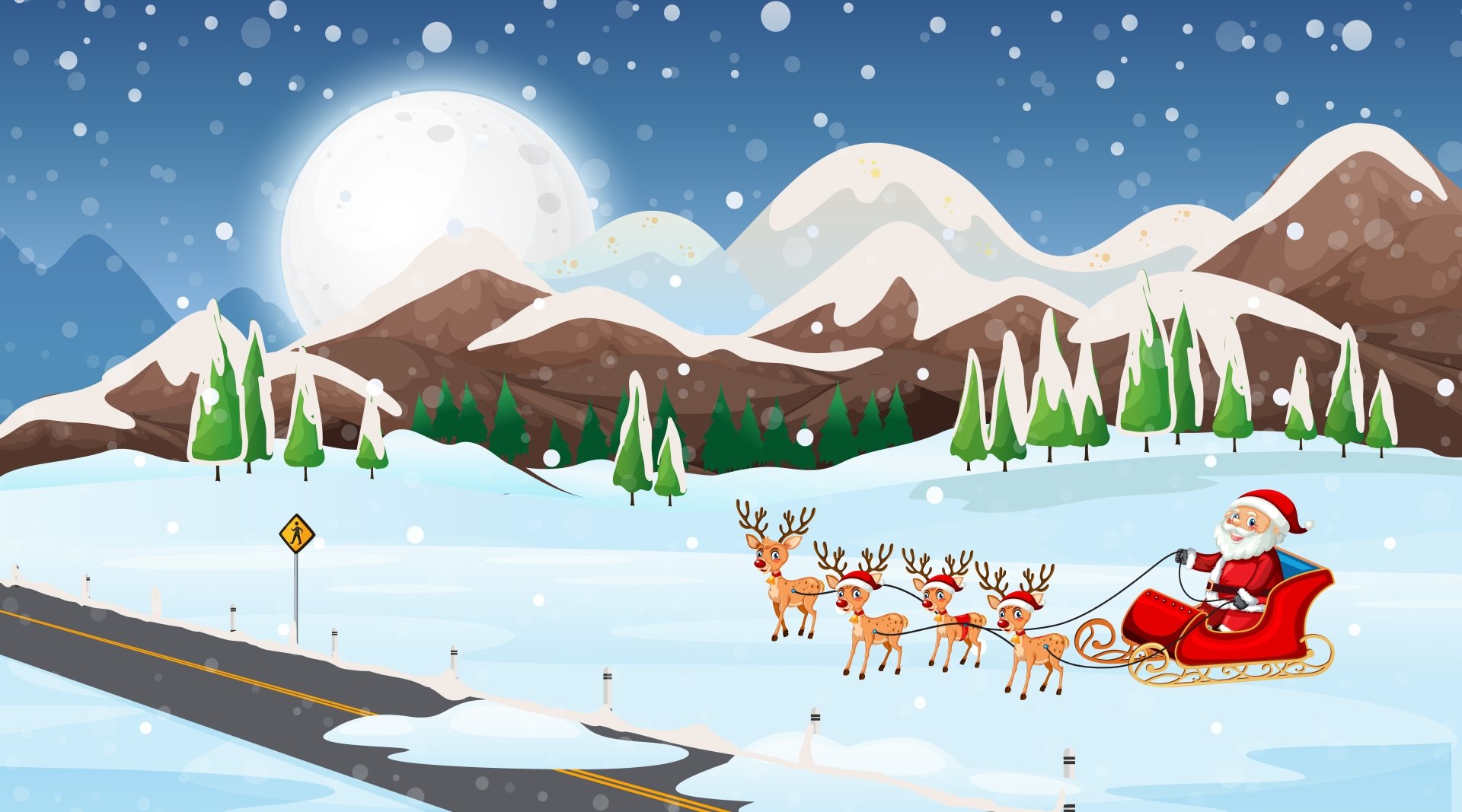 Download Sleigh Santa Winter Holiday Christmas 4k Ultra HD Wallpaper