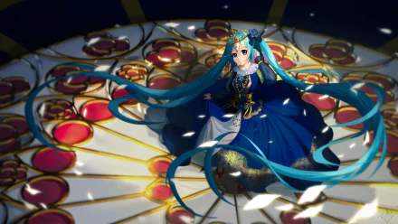 Hatsune Miku long hair blue hair Anime Vocaloid HD Desktop Wallpaper | Background Image