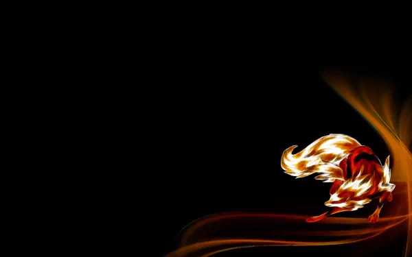 A vibrant HD wallpaper featuring Arcanine, the fire Pokémon, set against a sleek black background, capturing the dynamic essence of this beloved anime character.