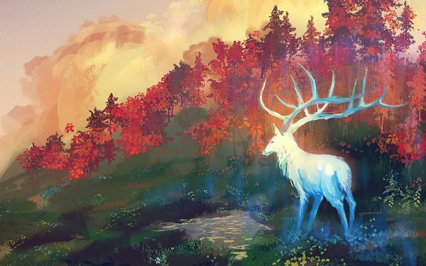 Fantasy Deer Fantasy Animals HD Wallpaper | Background Image