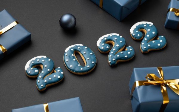 Holiday New Year 2022 Cookie HD Wallpaper | Background Image