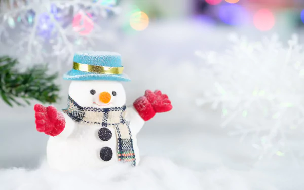 artistic snowman HD Desktop Wallpaper | Background Image