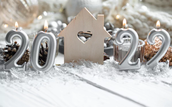 candle holiday New Year 2022 HD Desktop Wallpaper | Background Image