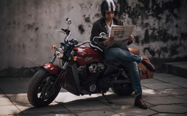 motorcycle Indian Scout man model HD Desktop Wallpaper | Background Image