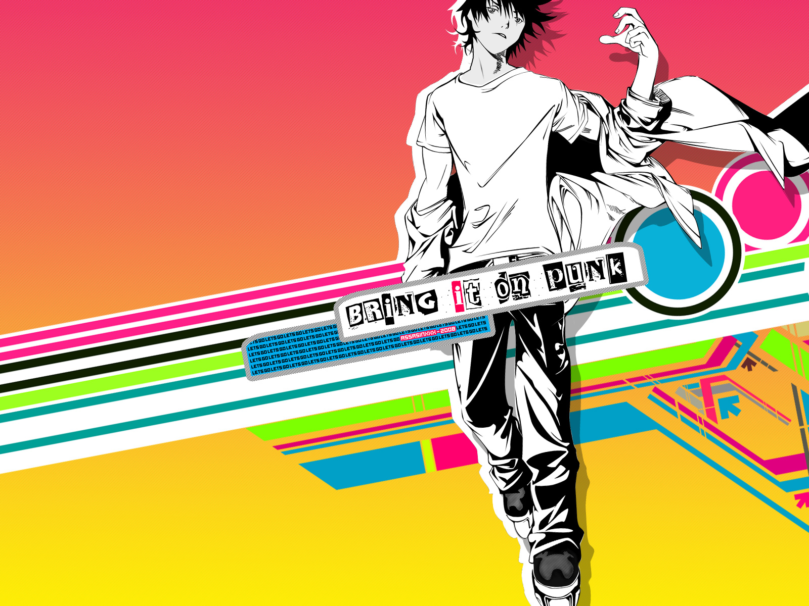 Colorful anime artwork featuring characters from Air Gear, creating an energetic and vibrant desktop wallpaper.