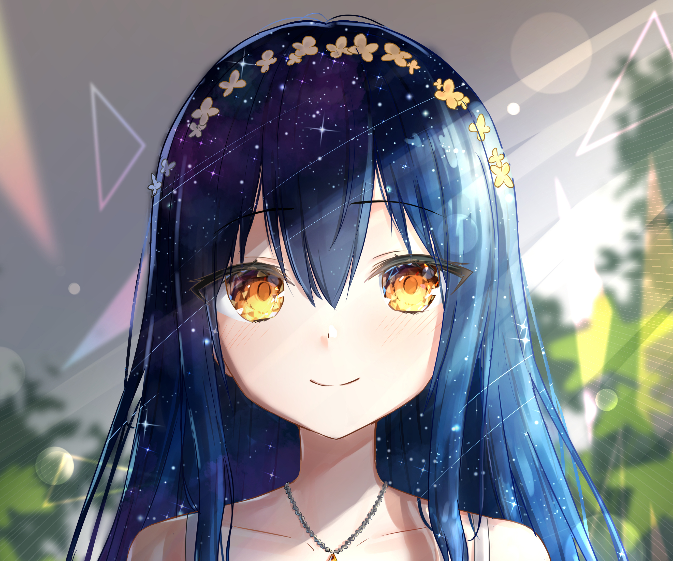 Cute Anime Girl With Blue Hair And Black Hair Background, Add Hair To My  Picture, My, Add Background Image And Wallpaper for Free Download