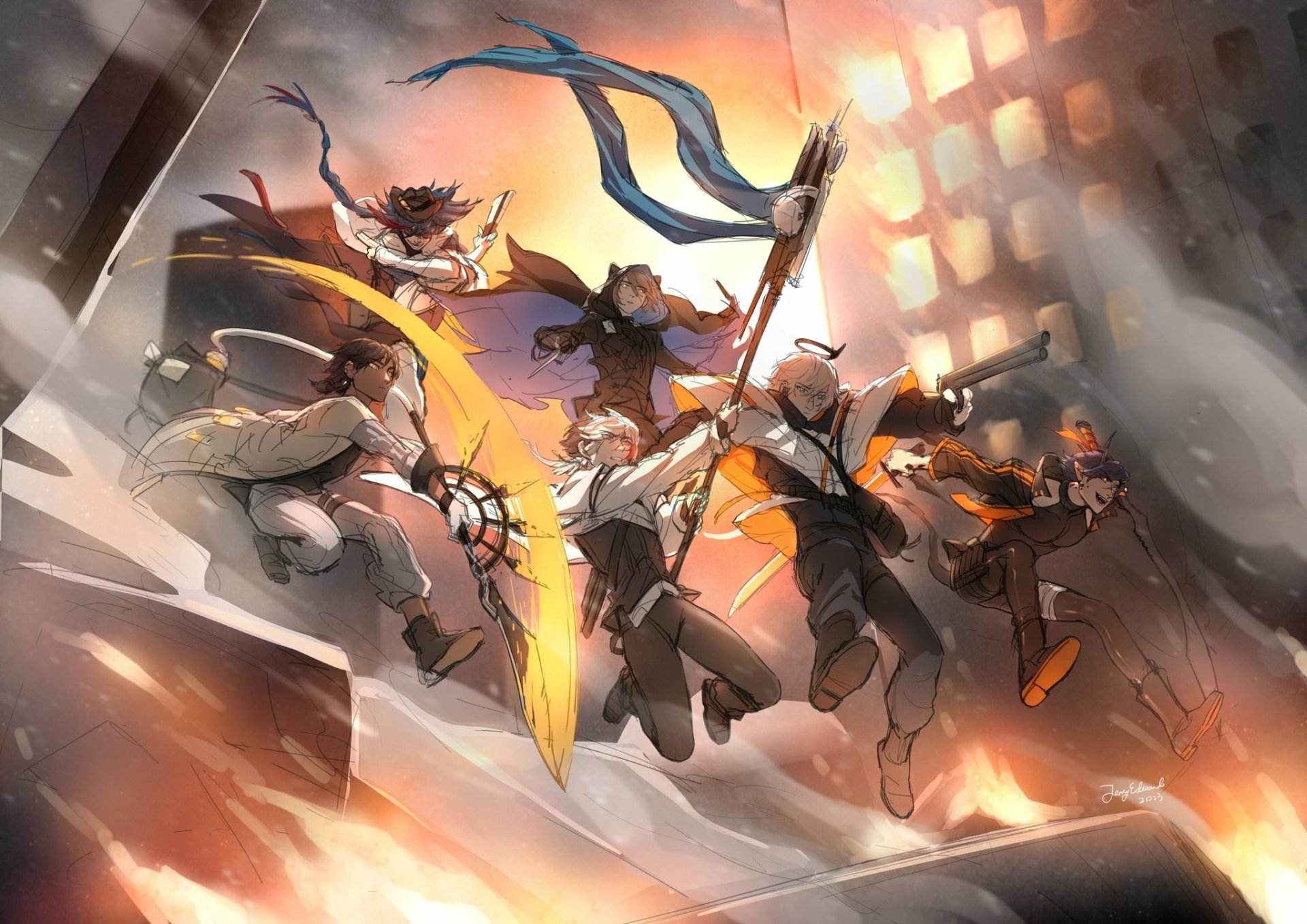 Download Mr.Nothing (Arknights) Executor (Arknights) Flamebringer (Arknights) Thorns (Arknights) Phantom (Arknights) Elysium (Arknights) Video Game Arknights HD Wallpaper