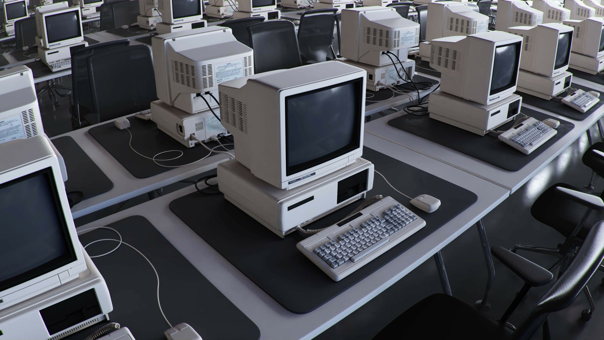 Vintage Computer Lab HD Desktop Wallpaper by Andrew Averkin