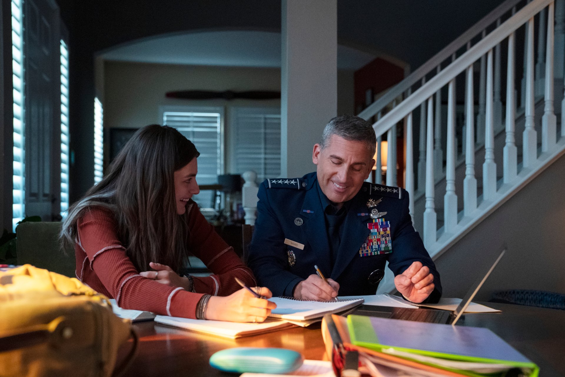 Download Erin Naird Diana Silvers Steve Carell Mark R. Naird TV Show Space Force HD Wallpaper