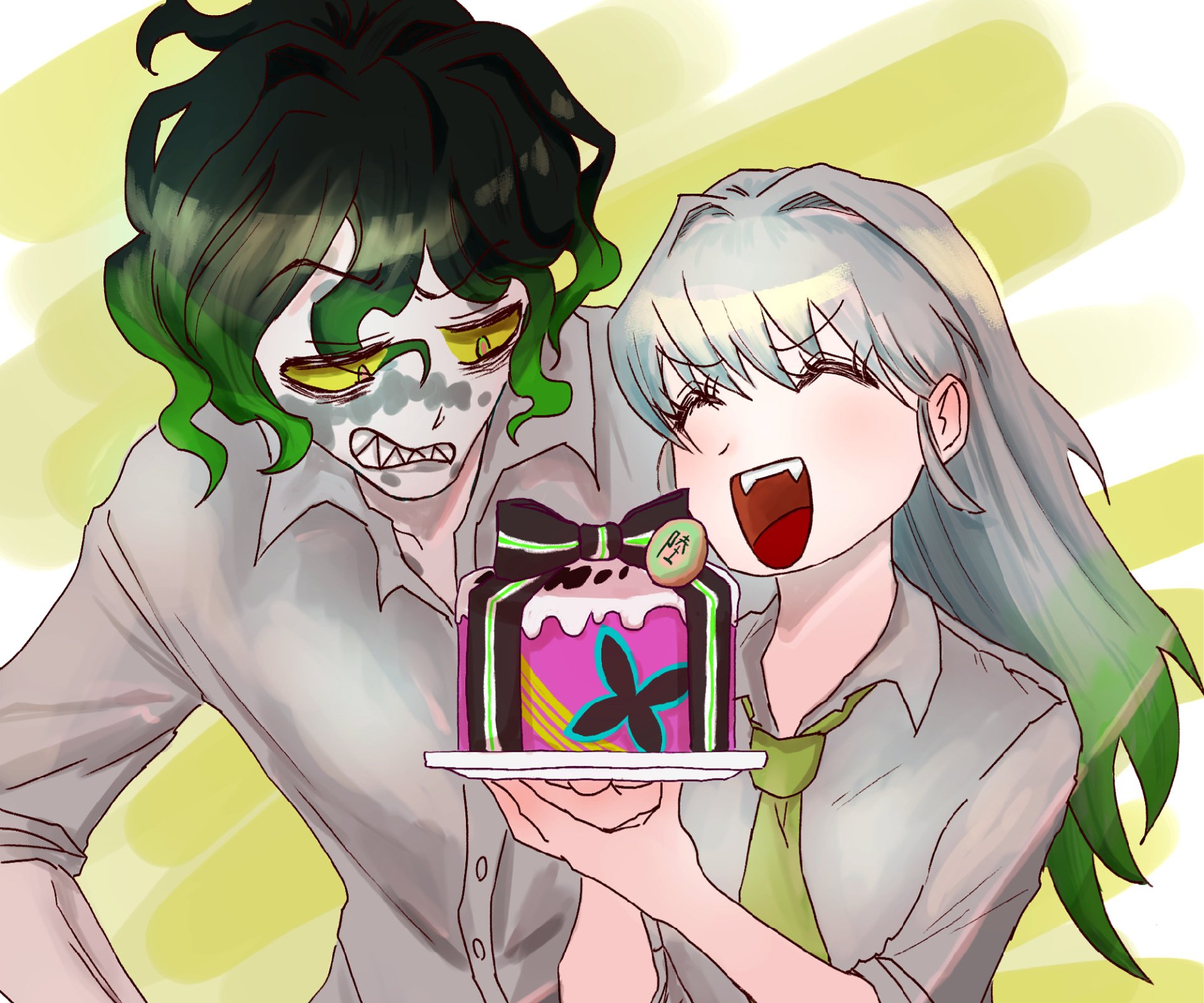 Download Daki (Demon Slayer) Gyutaro (Demon Slayer) Anime Demon Slayer: Kimetsu No Yaiba HD Wallpaper