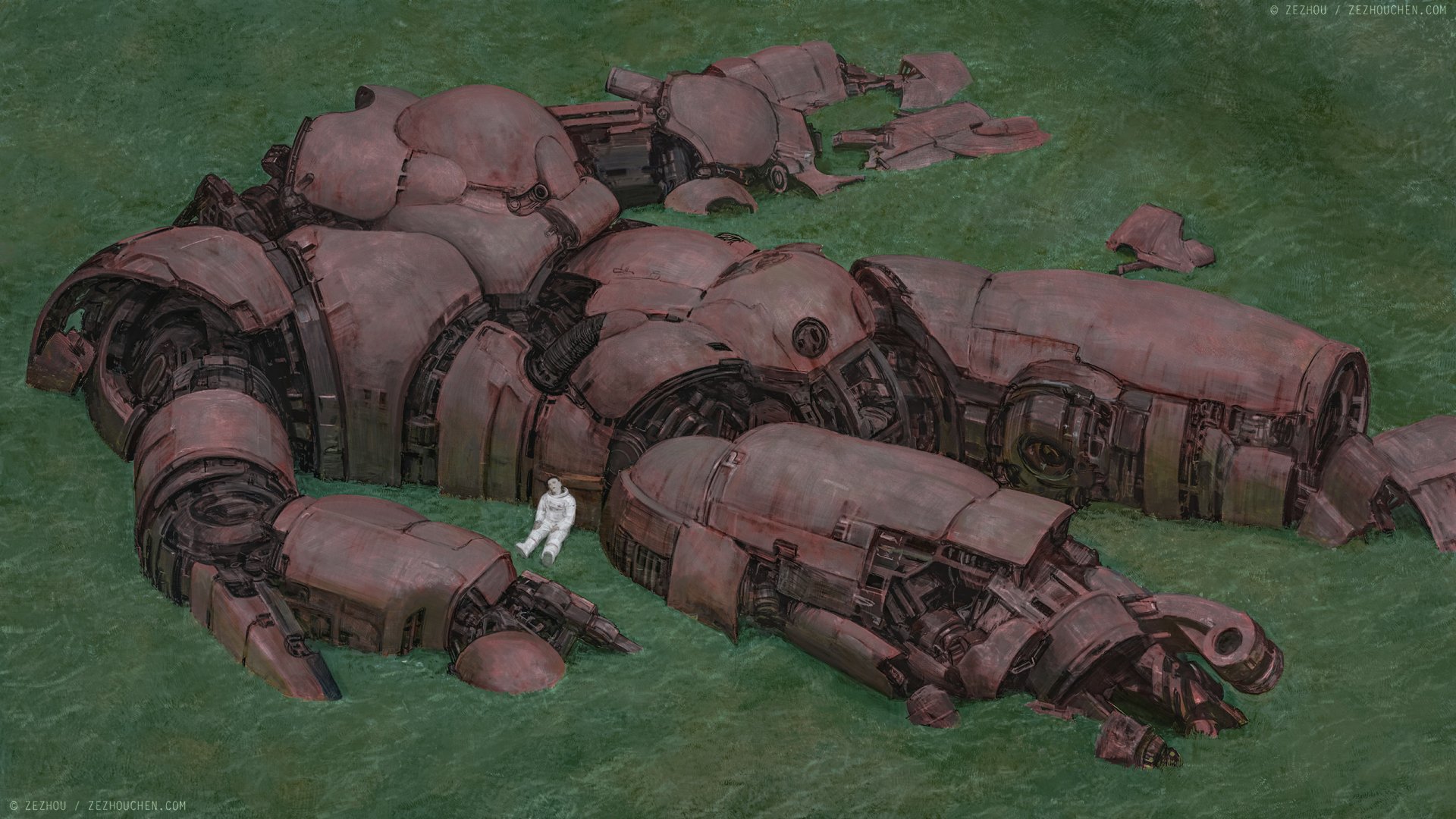 Download Sci Fi Mech HD Wallpaper by Zezhou Chen