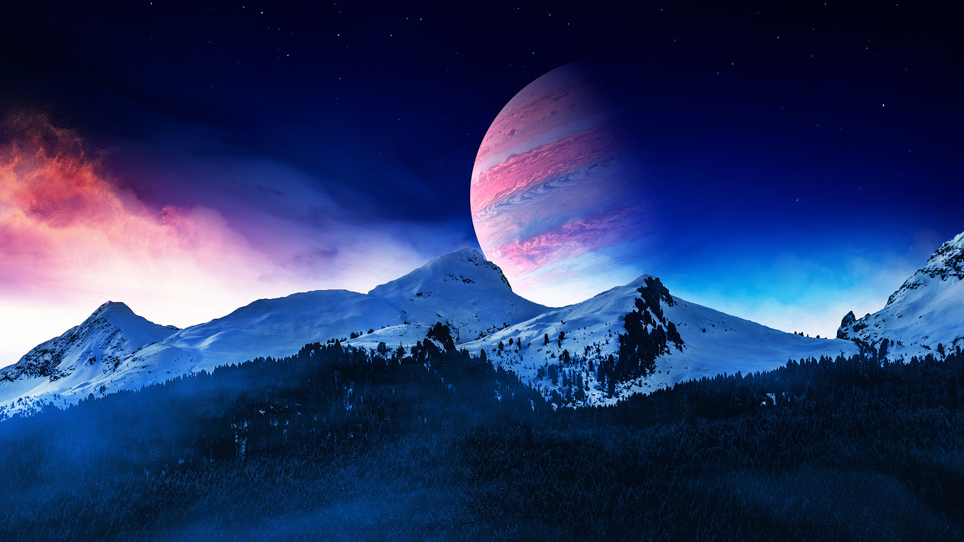 Download Jupiter Sci Fi Landscape HD Wallpaper